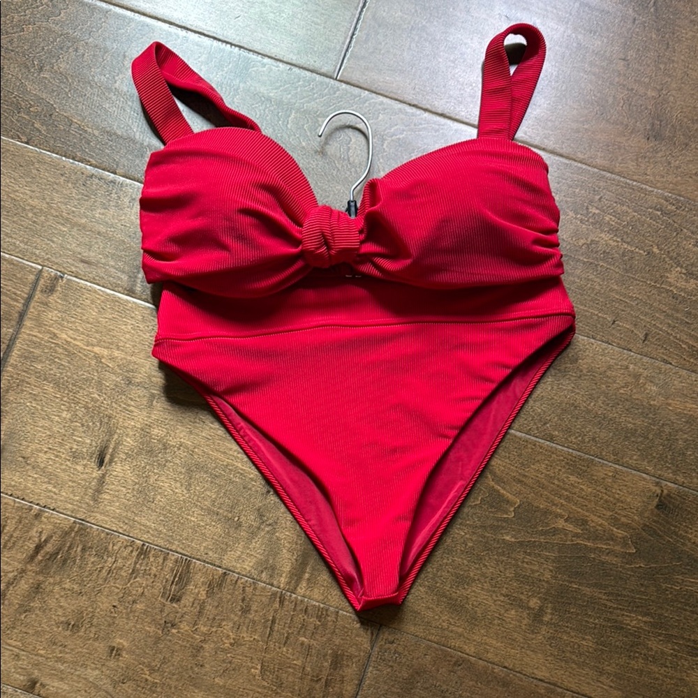 Beach Riot Bold Red Knot-Front One-Piece Swimsuit